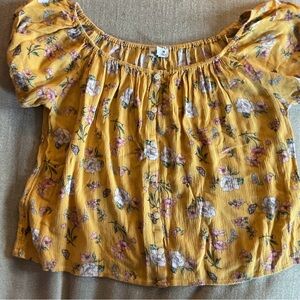 Hollister Yellow Floral Blouse